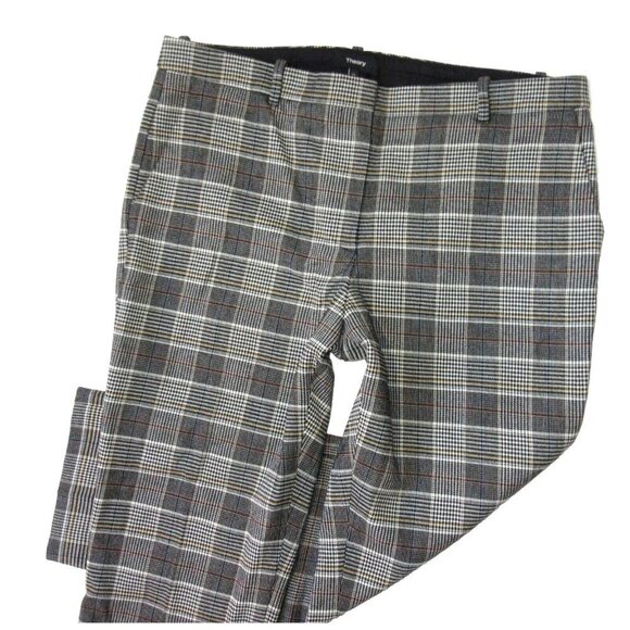 NWT THEORY Tailor Trouser C in Tawny Multi City Plaid Crop Pants 12 $345 - Picture 2 of 5